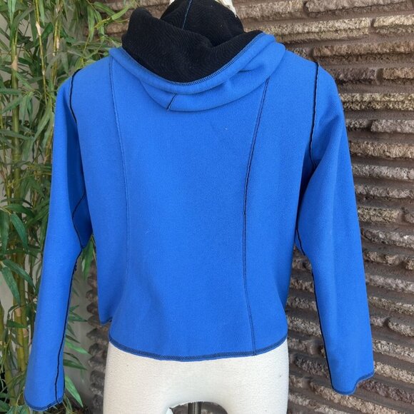 Nike Reversible Fleece Full Zip Athletic Fleece Jacket Blue Black Size Medium - Picture 10 of 13